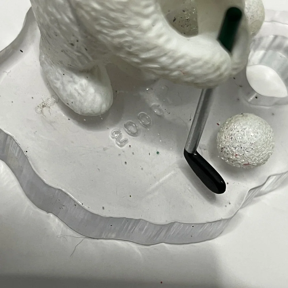 2000‎ Hallmark Polar Bear Golfer Ornament Ice Skater Figurine